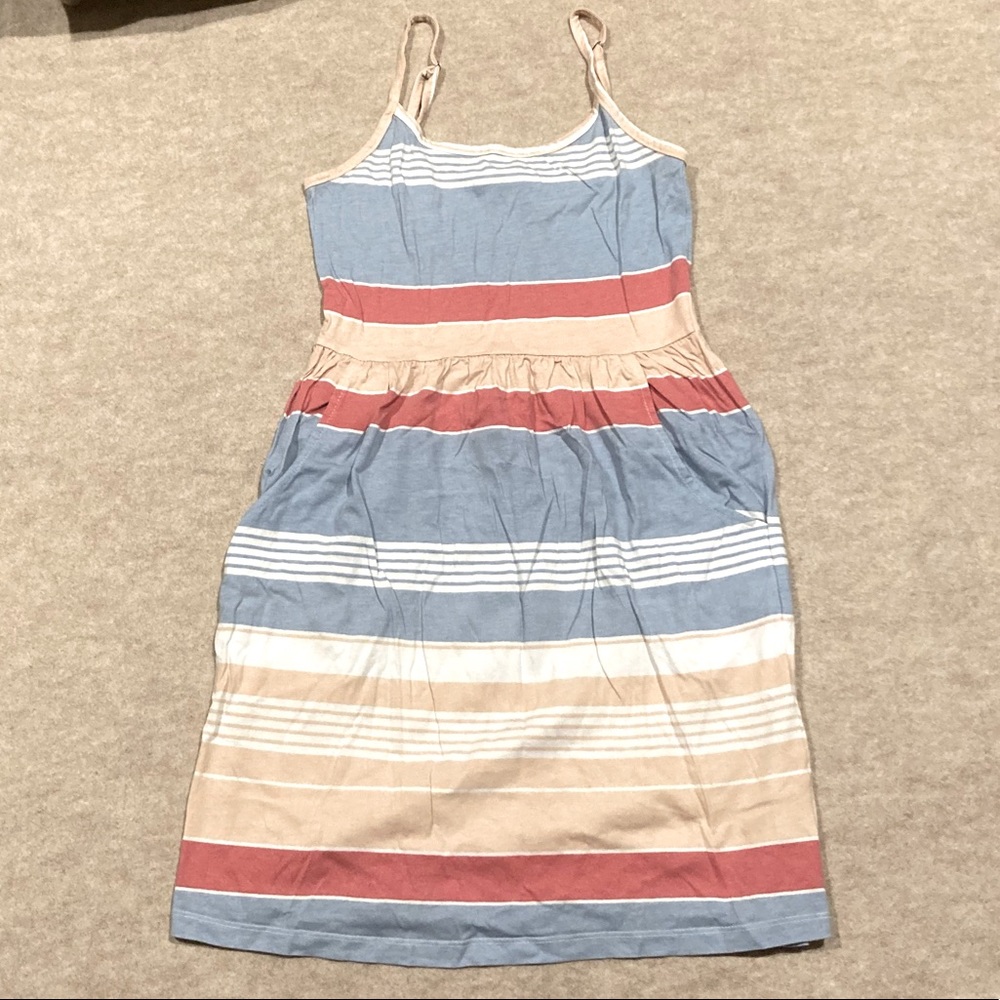 Striped Tank Top Dress with Pockets